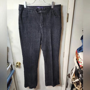 Not Your Daughters Jeans Gray Black Denim Wide Leg Plus Size 20W